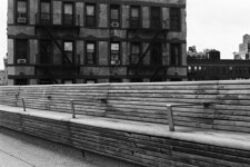 The Highline - bench and old buildings