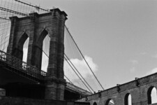 Tobacco Warehouse - windows and Brooklyn Bridge